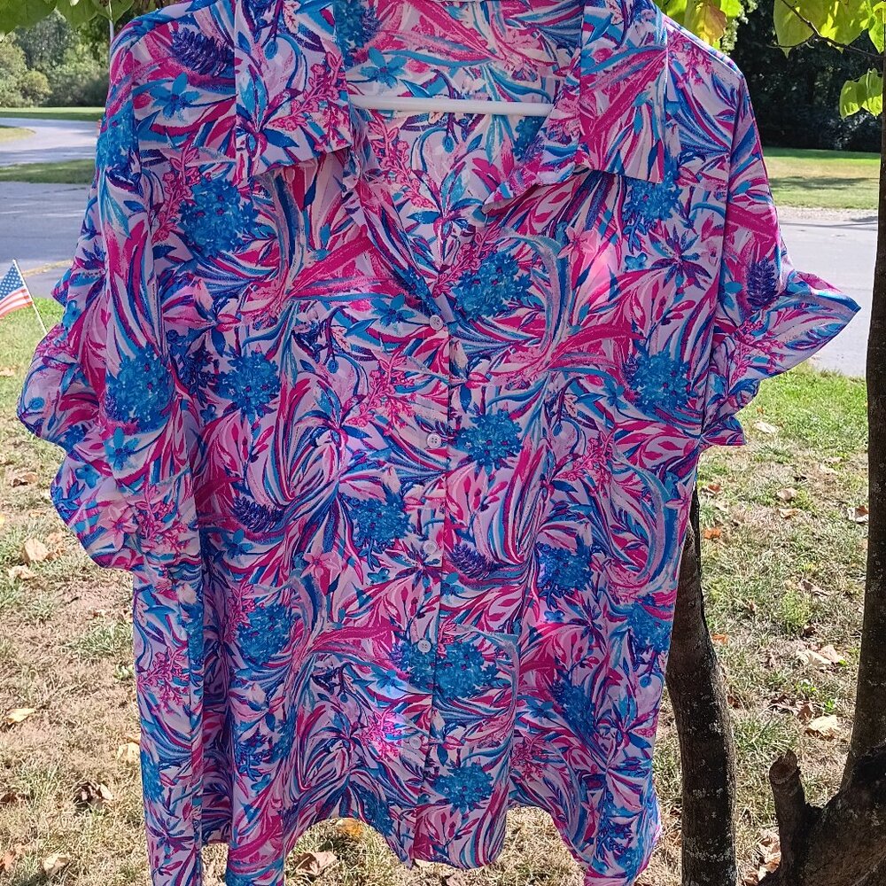 Emily Wonder Floral leaf print blouse
